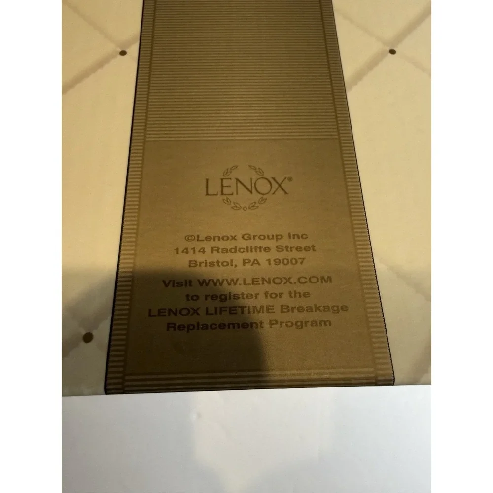 Lenox Tied With Love Bethany Basket 24K Gold Pink Ribbon Original Box